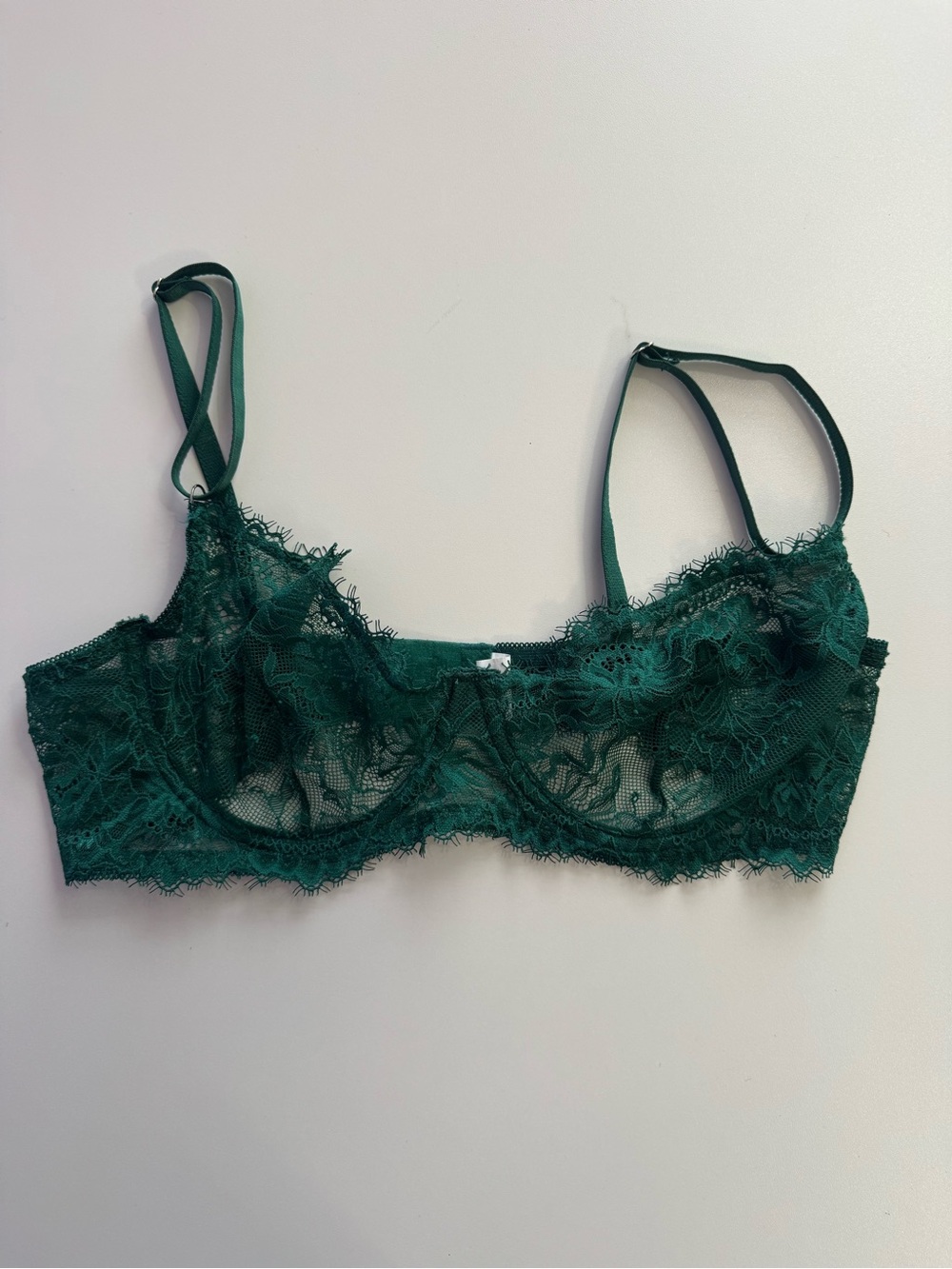 SHEIN Emerald Green Lace Underwire Bralette